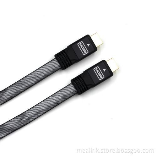1.4V 24k Gold Plated Connector Flat HDMI Cable with Nylon Sleeve
